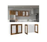 Vidaxl Armoire En Verre Suspendue ""Lyon"" Chêne Fumé Bois D'ingénierie