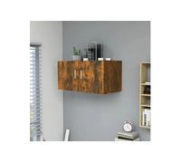 Hangkast 80x39x40 cm bewerkt hout gerookt eikenkleurig815513