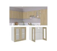 vidaXL Vitrine suspendue ""Lyon"" Chêne Sonoma 60 x 31 x 60 cm Bois d'ingénierie 802524