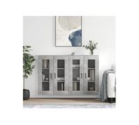 Vidaxl Armoires Murales 2 Pcs Gris Béton Bois D'ingénierie Gris