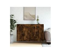 Vidaxl Armoires Murales 2 Pcs Chêne Fumé Bois D'ingénierie Marron