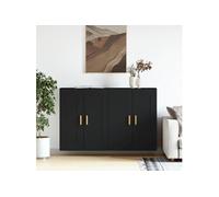 Vidaxl Armoires Murales 2 Pcs Noir Bois D'ingénierie Marron