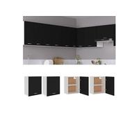 vidaXL Armoires suspendues 2 pcs Noir 50x31x60 cm Bois d ingénierie 805079
