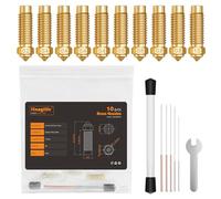 HANGLIFE Buses pour Elegoo Neptune 4 Plus/Max Imprimante 3D - 10 Buses en Laiton dans 5 Tailles (0,2/0,4/0,6/0,8/1,0 mm) Comprend Aiguilles de Nettoyage et Clé - Accessoires pour Imprimante 3D