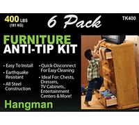 Hangman kit anti-basculement, dispositif de prévention de chutes de meubles 181,4 kg (TK-400) Lot de 6 6-Pack