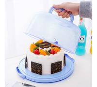 Hangrow Boîte à gâteau ronde avec couvercle et poignée, bonne étanchéité pour tout rangement de gâteaux de 15,2 à 20,3 cm (bleu)