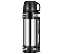 Hangrow Bouteille isotherme de 1,5 l en acier inoxydable de grande capacité pour boissons chaudes + couvercle de tasse à café avec poignée, bouteille de voyage