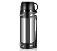 Hangrow Bouteille isotherme de 2,5 l en acier inoxydable pour boissons chaudes + couvercle de tasse à café avec poignée, bouteille de voyage, gourde