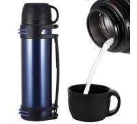 Hangrow Bouteille isotherme en acier inoxydable de grande capacité pour boissons chaudes et froides, gourde de voyage, nourriture, soupe (bleu, 2 000 ml)