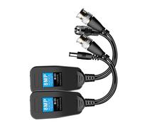 Hangsu 1 paire de baluns vidéo passifs BNC vers RJ45 pour caméras de sécurité transparentes utilisant des connecteurs Cat5e/Cat6 vers BNC Adaptateur balun vidéo