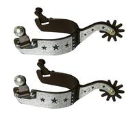 Hangsu 1 paire d'éperons d'équitation pour homme avec revêtement bronze sculpté et sculpté - Look occidental - Construction solide - Éperon pour homme