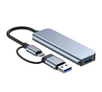 Hangsu Adaptateur multiports USB C USB 3.0 avec lecteur de cartes pour les voyages d'affaires, connectivités multiples, connecteurs à usage domestique
