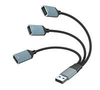 Hangsu Adaptateur répartiteur USB 2.0 en aluminium pour plusieurs appareils, adaptateur de charge, alimentation sécurisée, sortie 1,5 A, répartiteur USB pour appareils PC