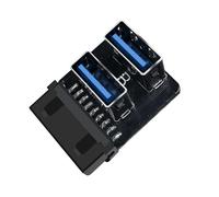 Hangsu Adaptateur USB 3.0 19 broches vers double port femelle - Installation facile et connexion rapide pour plusieurs appareils - Double adaptateur USB