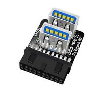 Hangsu Adaptateur USB 3.0 19 broches vers double port femelle - Installation facile et connexion rapide pour plusieurs appareils - Double adaptateur USB