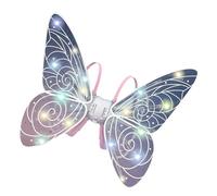 Hangsu Aile de papillon électrique avec lumière et musique LED lumineuse avec sangle réglable pour enfant, anniversaire, musique d'Halloween