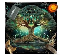 Hangsu Arbres de Vie Autels en Tissu, Tarots, Cartes, Nappe, Cartes de Divination, Nappe Carrée, Fournitures de Sorcellerie