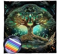 Hangsu Arbres de Vie Autels en Tissu, Tarots, Cartes, Nappe, Cartes de Divination, Nappe Carrée, Fournitures de Sorcellerie