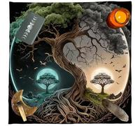 Hangsu Arbres de Vie Autels en Tissu, Tarots, Cartes, Nappe, Cartes de Divination, Nappe Carrée, Fournitures de Sorcellerie