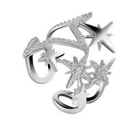 Hangsu Bague unique en cuivre à huit points en forme d'étoile réglable pour tenues décontractées ou formelles