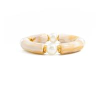 Hangsu Bracelet élastique en perles de résine pour femme - Style artistique marbré - Ajustement confortable - Convient pour divers événements - Effet coloré, taille unique, Comme décrit