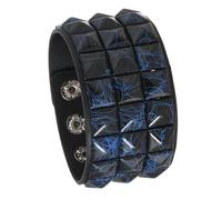 Hangsu Bracelet réglable en cuir avec clous carrés style punk rock confortable pour un usage décontracté unisexe doux clouté cuir PU confortable pour un usage quotidien unisexe, One Size, Comme décrit