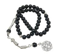 Hangsu Bracelet traditionnel Tasbih avec perles de prière religion, cadeau de l'Aïd, bijou de méditation avec pompons pour musulmans, fait à la main, One Size, Comme décrit