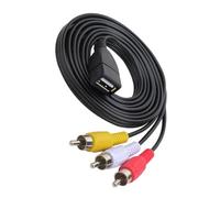 Hangsu Câble audio USB femelle vers 3RCA mâle répartiteur 3RCA pour téléphone, amplificateurs de cinéma maison, haut-parleurs, accessoires de son numérique, câble vidéo pour consoles de jeu