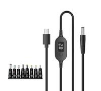 Hangsu Câble d'alimentation de type C vers DC5525 Tension réglable 5 V 9 V 12 V 15 V 20 V 28 V avec affichage numérique pour une commutation facile de plusieurs tensions Cordon d'alimentation