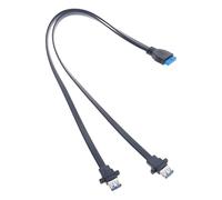 Hangsu Câble de façade USB 3.0 avec double port USB A pour une transmission de données rapide et stable Cartes mères 19 broches vers 2 ports Adaptateur de cartes mères vers adaptateur USB