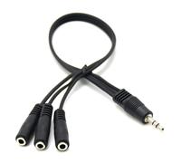 Hangsu Câble d'interconnexion mâle 3,5 mm mâle vers trois ports femelles 3,5 mm pour extension de microphone