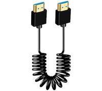 Hangsu Câble UHD2.1 à ressort - Résolution 8K - Contacts plaqués or 24 carats - Feuille d'aluminium blindée pour les configurations de moniteur PC - Design télescopique