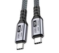 Hangsu Câble USB 5.0 de type C avancé 16 K60 Hz Affichage 80 Gbit/s Vitesse de synchronisation des données et alimentation 240 W pour appareil numérique moderne de type C Câble