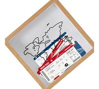 Hangsu Cadre d'admission en bois pour spectacle de souvenirs avec thème voyage du monde 20 x 20 cm Support d'affichage pour amoureux de la musique Concept cadeau, One Size, Comme décrit