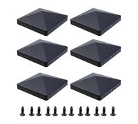 Hangsu Capuchons de clôture en plastique résistant aux intempéries - Noir - Installation facile - Capuchon de poteau en plastique standard pour l'extérieur