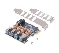 Hangsu Carte d'extension PCIe 4 ports USB 3.2 PCIe 4 broches puissance 5 Gbps adaptateur de transfert de données pour PC de bureau PCIe vers adaptateur USB