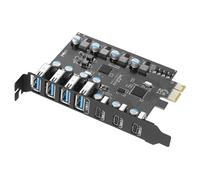 Hangsu Carte PCIe USB 3.1 en métal offrant 4 A et 3 ports de type C Vitesse 20 Gbit/s pour une transmission de données haute performance PCIe vers adaptateur