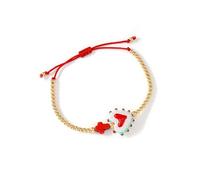 Hangsu Chaîne d'amitié tendance en forme de cœur avec perles crucifix pour tenues décontractées, taille unique, Comme décrit