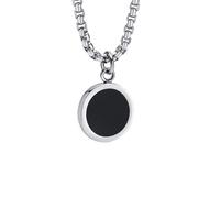 Hangsu Chaîne de clavicule réglable en acier inoxydable avec pendentif ovale/rond, léger, géométrique, bijoux en pierre naturelle, One Size, Comme décrit, Comme décrit.