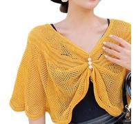 Hangsu Châle au crochet - Faux col pour femme - Couverture d'épaule - Pour robe et chemise - Tous les accessoires assortis - Capes élégantes à superposer sur les épaules, jaune, Taille unique