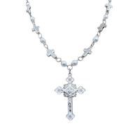 Hangsu Chapelet fait à la main avec perles pour homme et femme avec pendentif crucifix et chaîne de prière religieuse, One Size, Comme décrit, Comme décrit.
