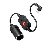 Hangsu Chargeur de voiture de type C à charge rapide avec tensions réglables 9 V 12 V 15 V 20 V pour plusieurs appareils compatibles avec l'adaptateur de cigarettes de voiture