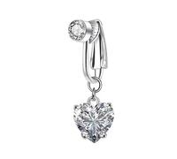 Hangsu Clip de nombril tendance sans piercing élégant en oxyde de zirconium, bijou confortable, accessoire de corps en cuivre pour femme, portable, taille unique, Comme décrit, Comme décrit.