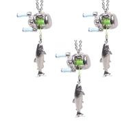 Hangsu Collier avec pendentif moulinet de pêche en métal léger pour un usage quotidien élégant pour les amateurs de pêche, taille unique, Comme décrit, Comme décrit.