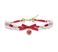 Hangsu Collier ras du cou avec pendentif en forme de cœur fait à la main avec nœud papillon réglable pour femme, bijou élégant de style unique, One Size, Comme décrit, Comme décrit.