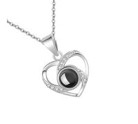Hangsu Collier tendance en acier inoxydable avec projection de cœur - Texture en acier inoxydable - Convient pour les couples et les amoureux - Bijoux en acier inoxydable, One Size, Comme décrit