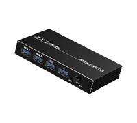 Hangsu Contrôleur KVM à deux écrans avec ports USB C et port d'affichage pour un changement fluide entre 2 systèmes KVM Multi PC