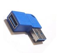 Hangsu Convertisseur USB 3.0 femelle vers USB 3.0 mâle coudé à 90 degrés pour chargeur de voiture pour ordinateurs portables, téléphones portables, tablettes
