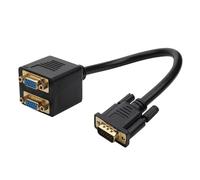 Hangsu Double sortie VGA vers répartiteur de signaux 1080p 0latence 25 cm pour projecteur de bureau câble vidéo