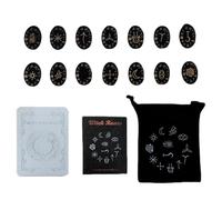 Hangsu Ensemble de pierres en bois massif avec boîte Idéal pour les voyages Divinations Sorcellerie Oracles Sorcières